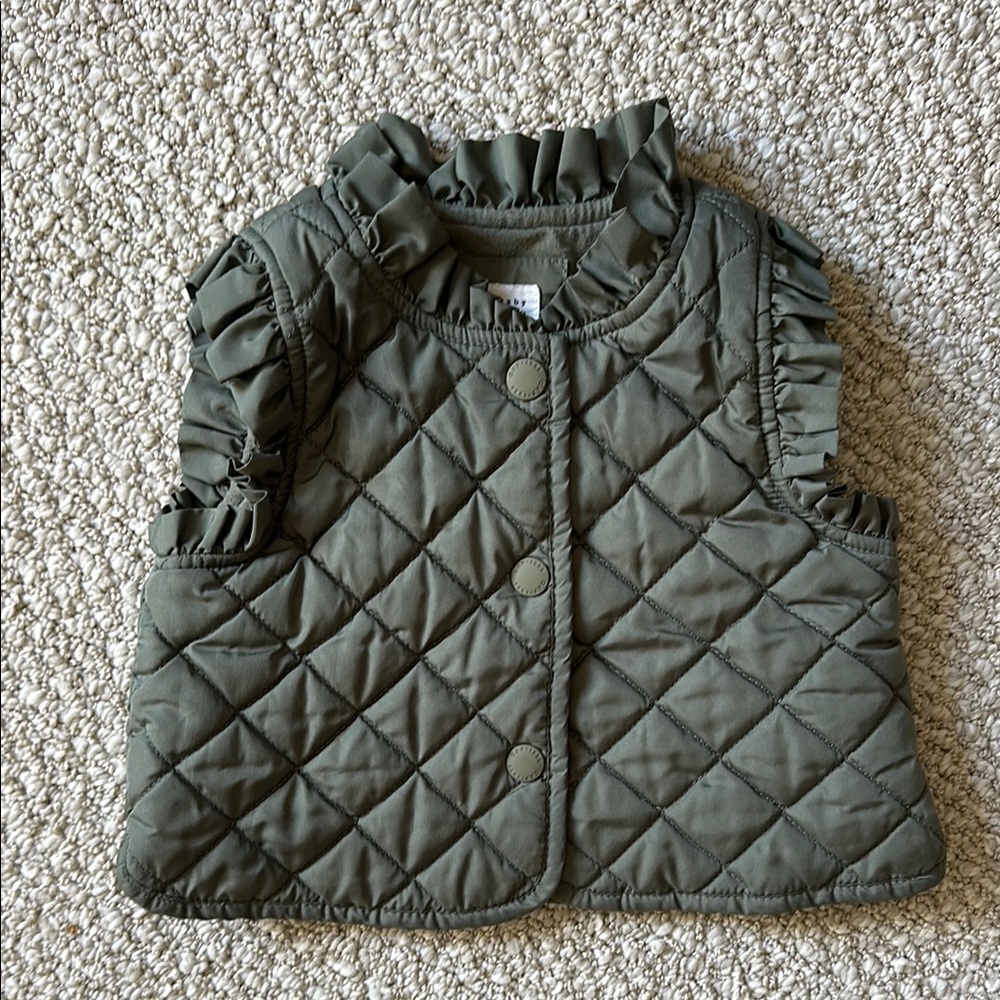 Baby GAP Quilted Vest with Ruffle Trim, 18-24m